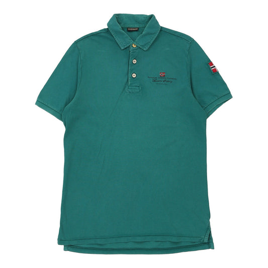 Vintage teal Napapijri Polo Shirt - mens large