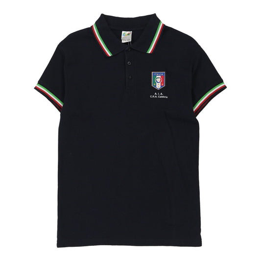 Vintage black Italia Unbranded Polo Shirt - mens large