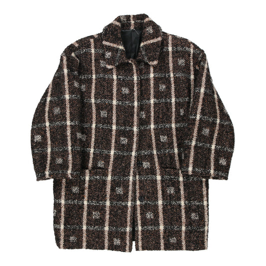 Vintage Mabb Checked Jacket - XL Brown Wool Blend