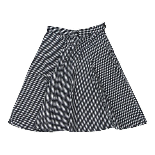 Vintage Unbranded Polka Dot Midi Skirt - Small Navy Cotton