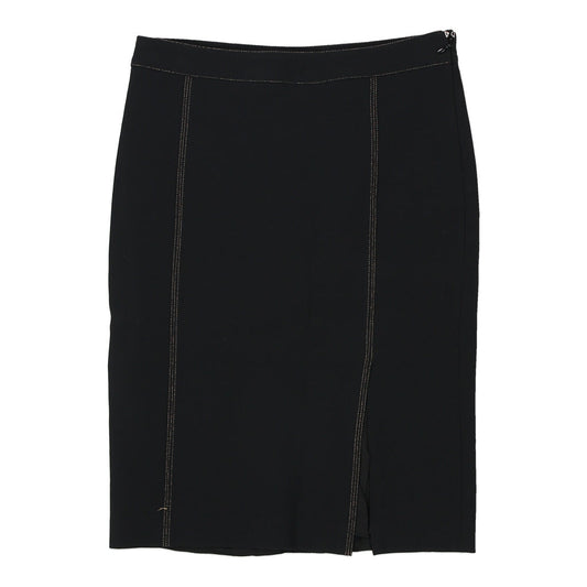 Vintage Iceberg Midi Skirt - 28W UK 8 Black Acetate