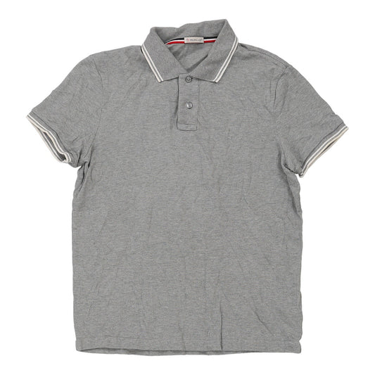 Vintage Moncler Polo Shirt - Small Grey Cotton