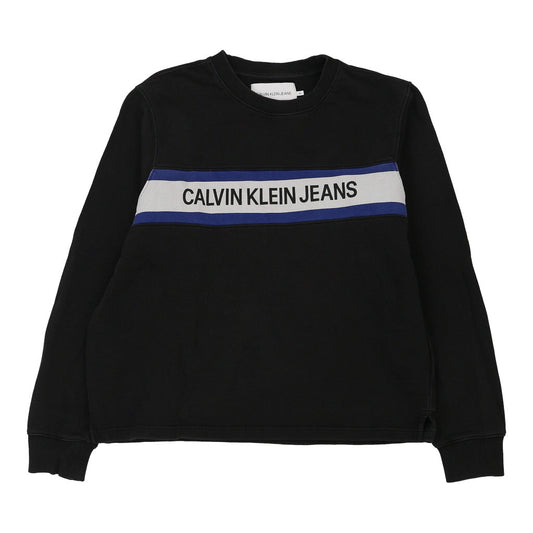 Vintage black Calvin Klein Jeans Sweatshirt - mens x-large