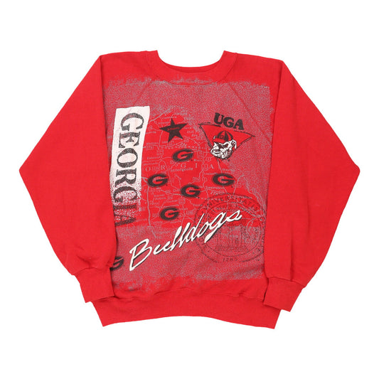 Vintage 80s Georgia Bulldogs, Made in USA. Ultra Sweats College Sweatshirt - Large Red Cotton Blend
