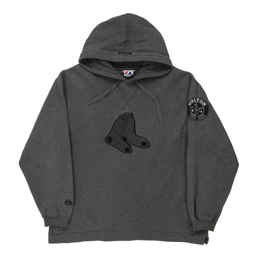 Vintage Boston Red Sox Majestic MLB Hoodie - XL Grey Cotton Blend