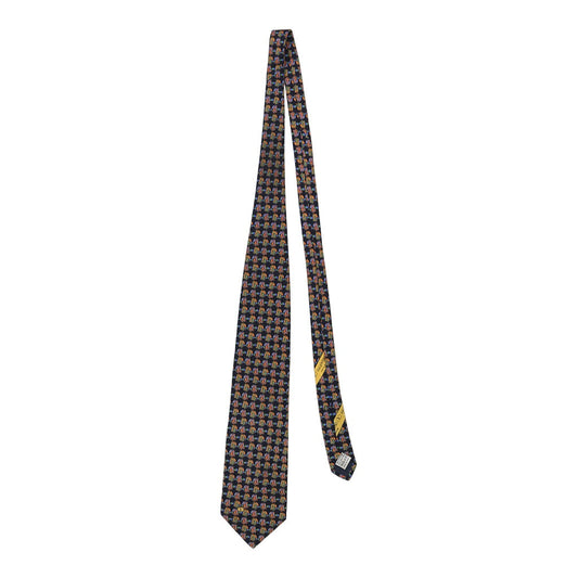 Vintage Valentino Tie - No Size Navy Silk