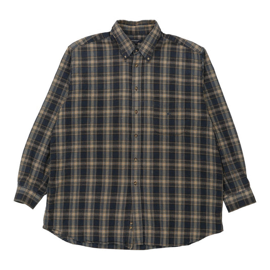 Vintage Burberry London Checked Shirt - 3XL Blue Cotton