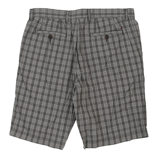 Vintage Tommy Hilfiger Checked Shorts - 34W 11L Grey Cotton