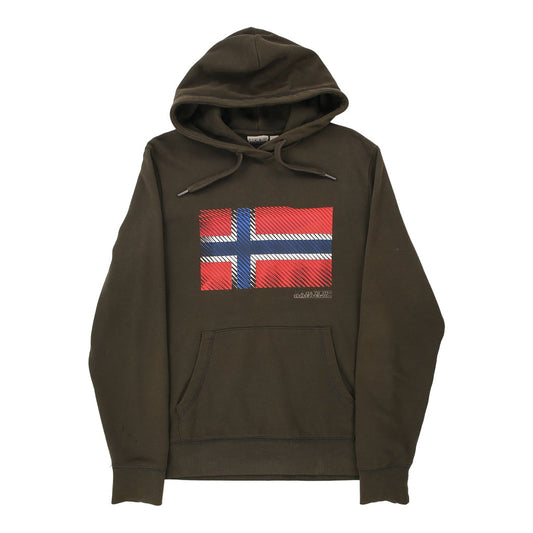 Vintage khaki Napapijri Hoodie - mens small
