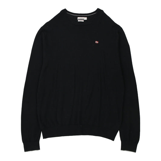 Vintage black Napapijri Jumper - mens x-large