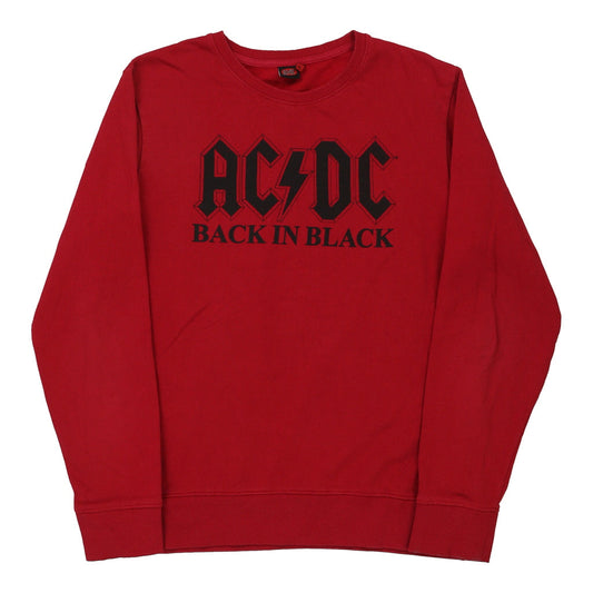 Vintage red Back in Black Ac/Dc Sweatshirt - mens x-large