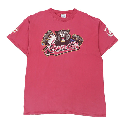 Vintage red Sacramento River Cats Majestic T-Shirt - mens x-large