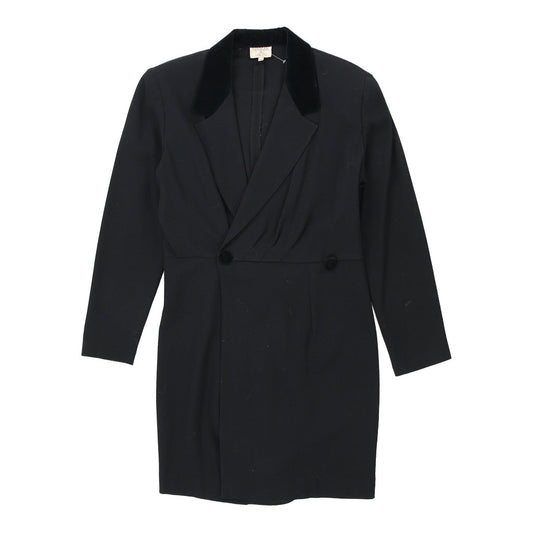 Vintage Blazer Nixmar By Lancetti Dress - Small Black Virgin Wool