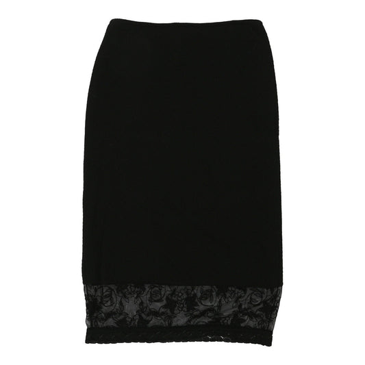 Vintage Class Roberto Cavalli Lace Skirt - 30W UK 10 Black Cotton Blend