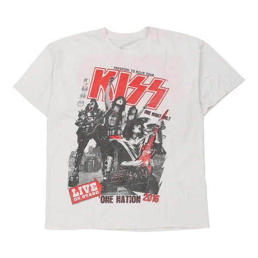 Vintage white Kiss 2016 Unbranded T-Shirt - mens x-large