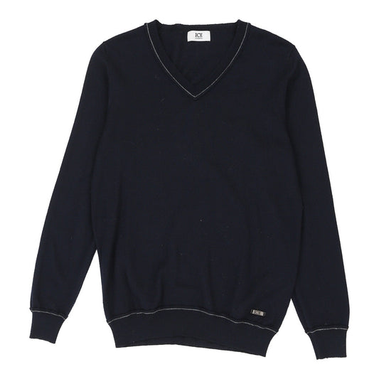 Vintage navy Iceberg Jumper - mens medium