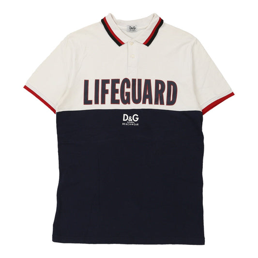 Vintage block colour Lifeguard Dolce & Gabbana Polo Shirt - mens x-large