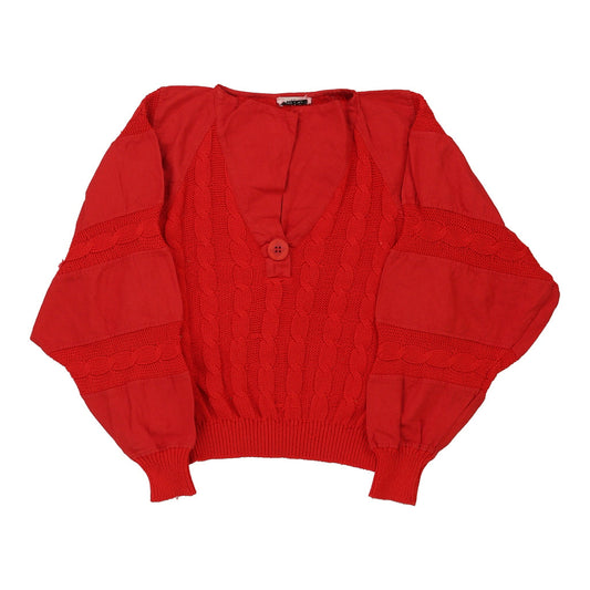 Vintage 1980's Adhoc Blouse - Medium Red Cotton