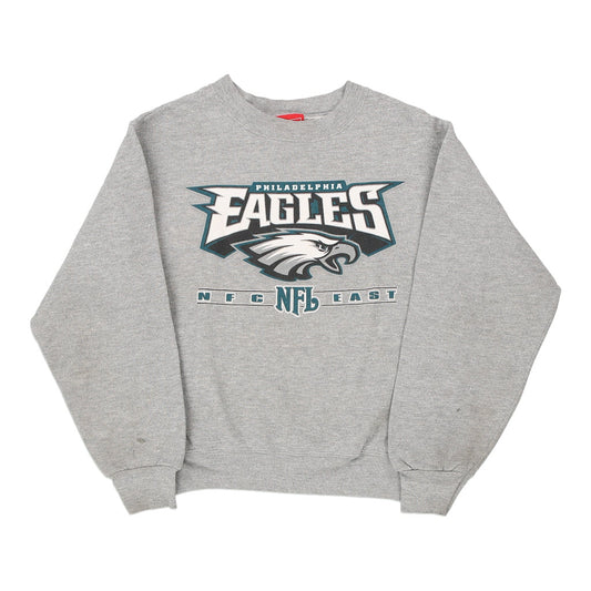 Vintage Age 10-12 Philadelphia Eagles Nfl Sweatshirt - Medium Grey Cotton Blend