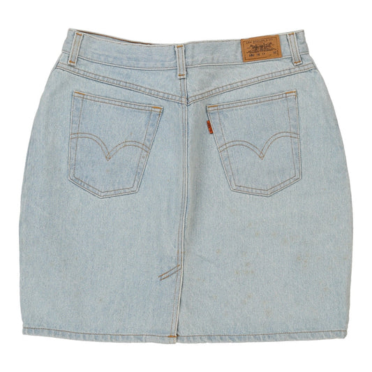 Vintage Orange Tab Levis Denim Skirt - 32W UK 12 Light Wash Cotton