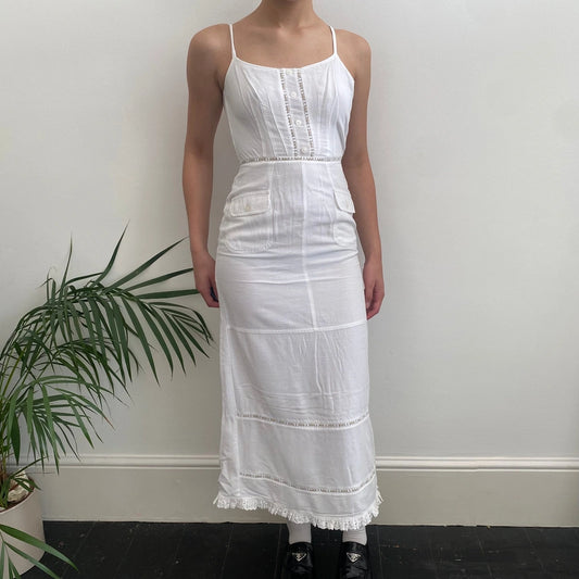 Vintage white Avant Maxi Dress - womens x-small