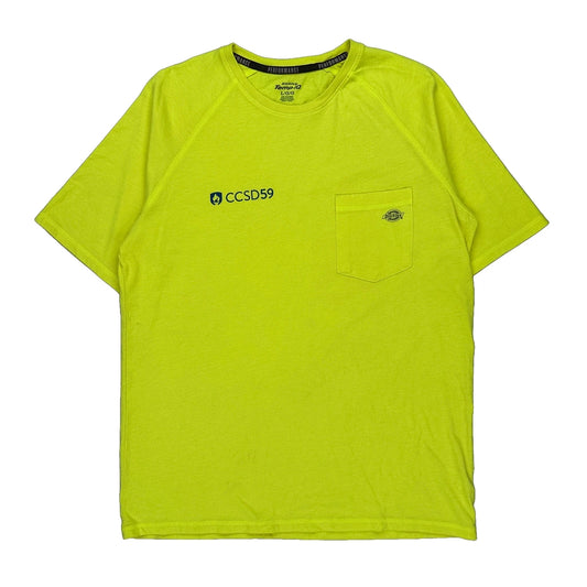 Dickies T-Shirt - Large Yellow Cotton