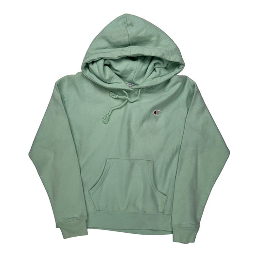 Reverse Weave Champion Hoodie - Small Green Cotton
