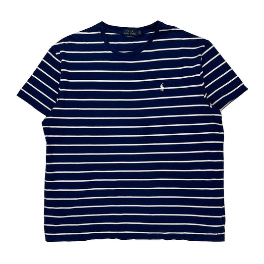 Polo By Ralph Lauren Striped T-Shirt - XL Blue Cotton