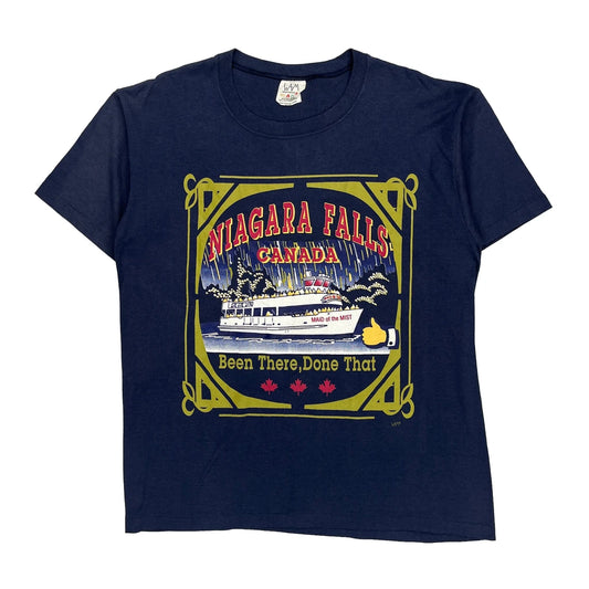 Wam Single Stitch T-Shirt - Large Blue Cotton