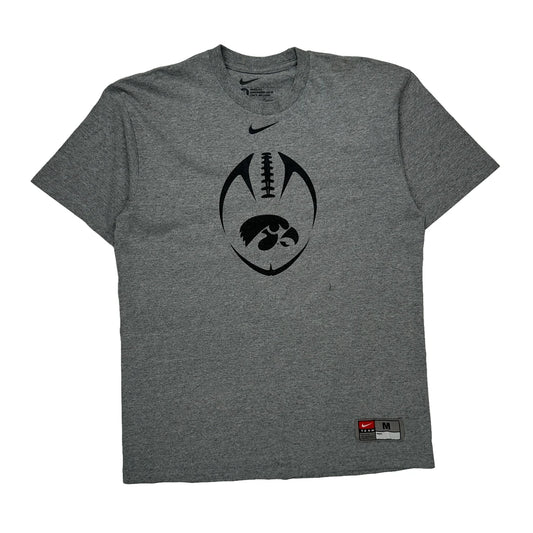 Iowa Football Nike Football T-Shirt - Medium Grey Cotton