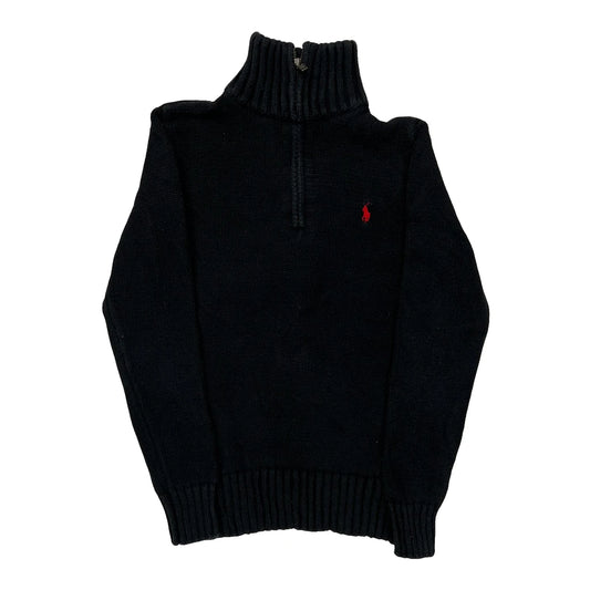 Polo By Ralph Lauren 1/4 Zip - Small Black Cotton