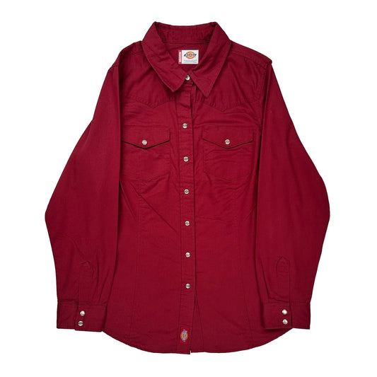 Dickies Shirt - Medium Red Polyester Blend