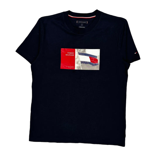 Tommy Hilfiger Graphic T-Shirt - Large Navy Cotton
