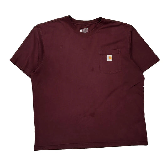 Carhartt T-Shirt - XL Burgundy Cotton
