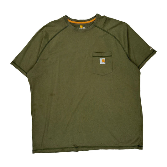 Carhartt T-Shirt - 2XL Green Cotton