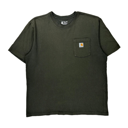 Carhartt T-Shirt - Large Green Cotton