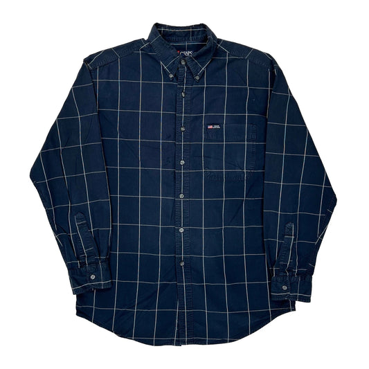 Chaps Ralph Lauren Checked Shirt - Medium Blue Cotton