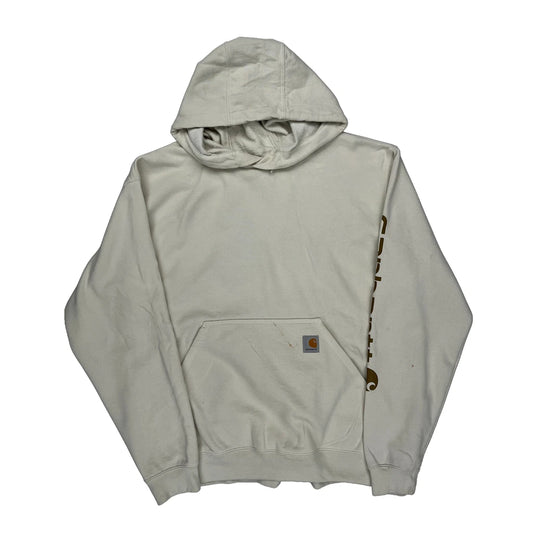 Loose Fit Carhartt Hoodie - Large Cream Cotton