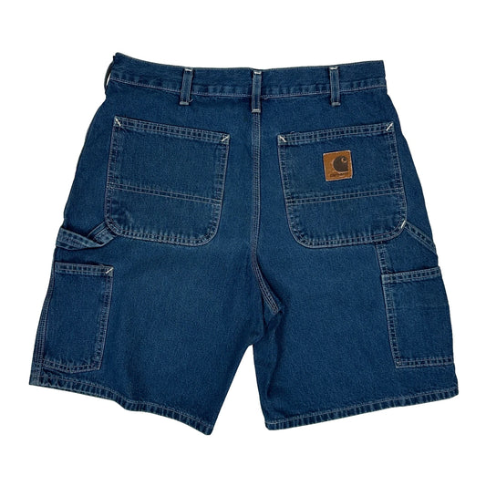 Carhartt Carpenter Shorts - 32W 10L Blue Cotton