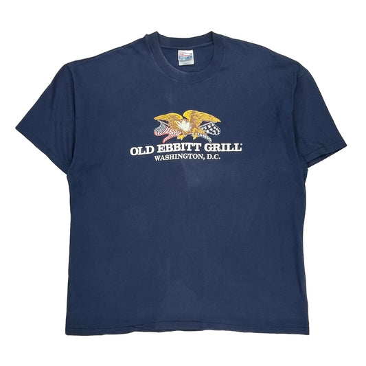 Old Ebbitt Grill Washington, D.C. Hanes Single Stitch T-Shirt - 2XL Navy Cotton