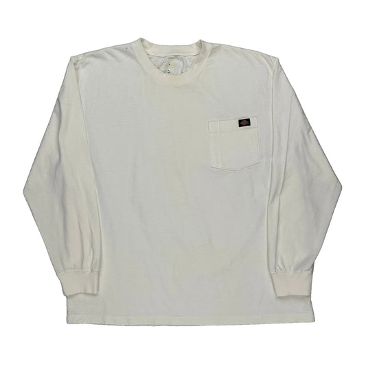 Dickies Long Sleeve T-Shirt - 2XL White Cotton