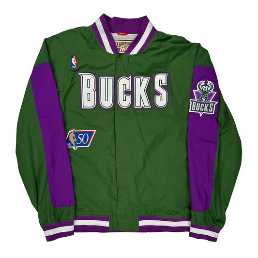 Milwaukee Bucks Mitchell & Ness Nba Varsity Jacket - 2XL Green Polyester