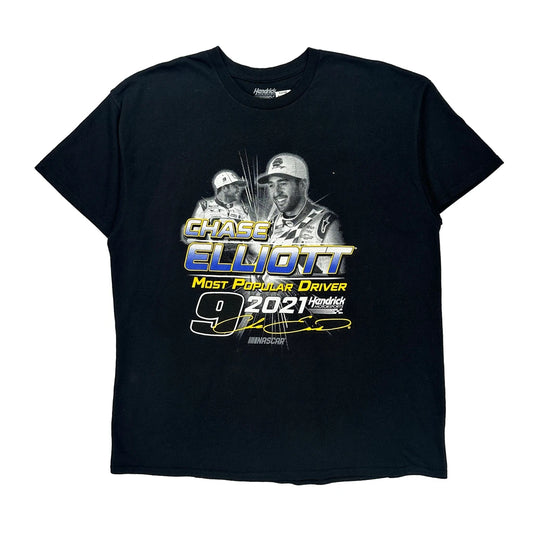 Chase Elliott Hendrick Motorsports Nascar T-Shirt - XL Black Cotton