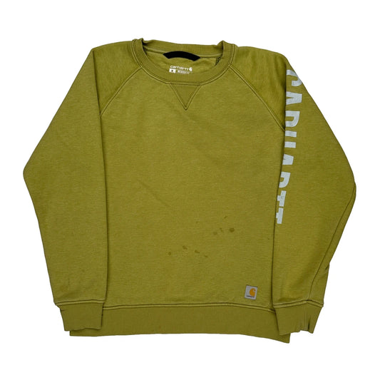 Carhartt Spellout Sweatshirt - Medium Green Cotton