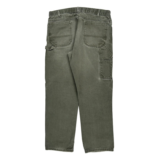 Dickies Carpenter Trousers - 37W 30L Green Cotton