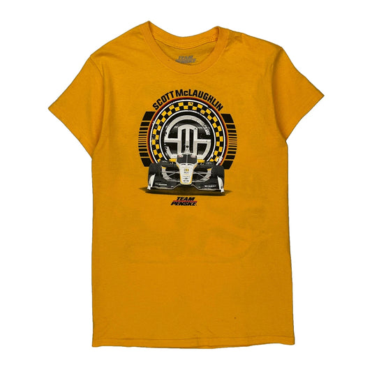 Scott Mclaughlin Team Penske Graphic T-Shirt - Small Yellow Cotton