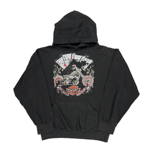 Harley Davidson Graphic Hoodie - Large Black Cotton