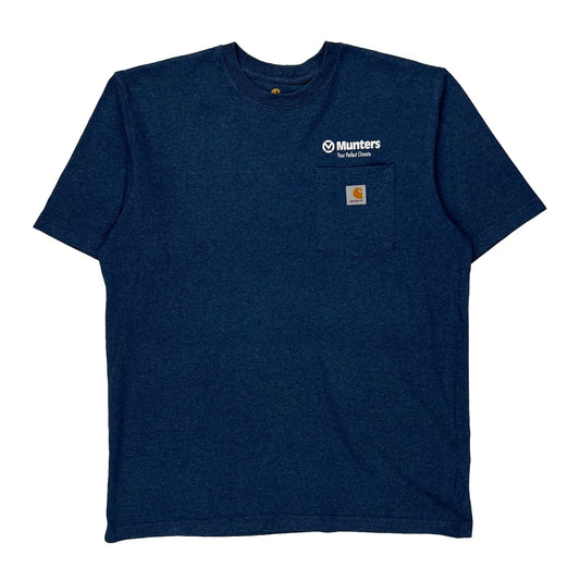 Carhartt T-Shirt - Large Blue Cotton