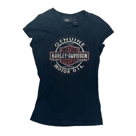 Motor Oil Harley Davidson Graphic T-Shirt - XS Black Cotton