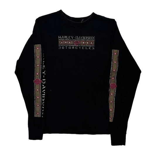 Motorcycles Harley Davidson Long Sleeve T-Shirt - XS Black Cotton